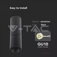 GU10-SURFACE MOUNTED FITTING-BLACK-H 197MM