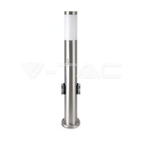 BOLLARD LAMP WITH PIR SENSOR & SOCKET-STAINLESS STEEL BODY-IP44-SATIN NICKEL BODY