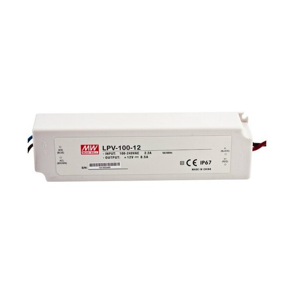 MeanWell LPV-100-12 LED Netzteil-Trafo Festspannung 12V DC, 102W IP67