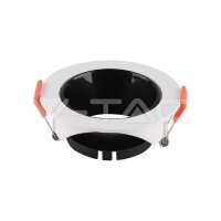 GU10 FITTING PLASTIC ROUND-WHITE FRAME+BLACK...