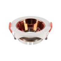 GU10 FITTING PLASTIC ROUND-WHITE FRAME+ROSE GOLD...