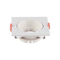 GU10 FITTING PLASTIC SQUARE-WHITE FRAME+WHITE...