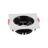 GU10 FITTING PLASTIC SQUARE-WHITE FRAME+BLACK...