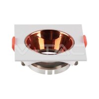 GU10 FITTING PLASTIC SQUARE-WHITE FRAME+ROSE GOLD...