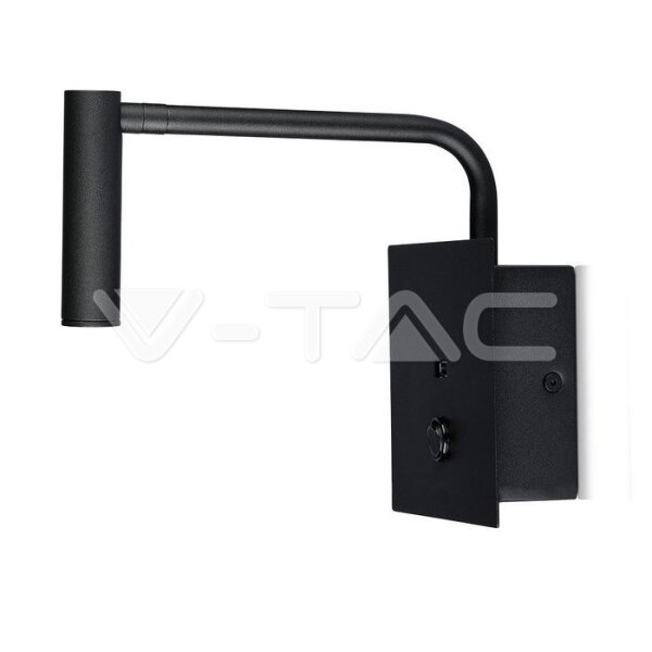3W LED HOTEL SIDE LIGHT(WALL LAMP)WITH SWITCH&USB PORT 3000K-BLACK