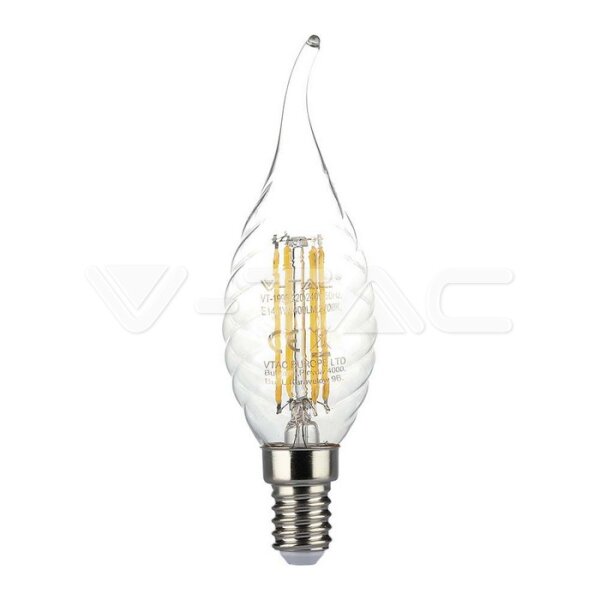 4W TWIST CANDLE FLAME FILAMENT BULB 3000K E14