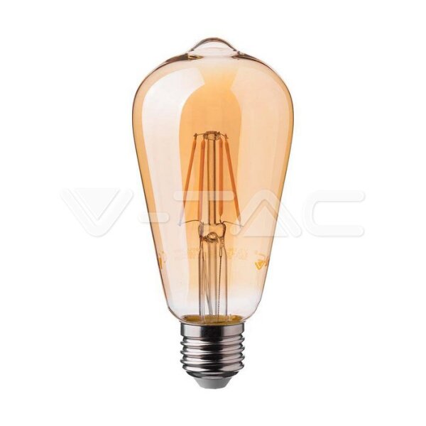 6W LED ST64 FILAMENT AMBER COVER BULB 2200K E27