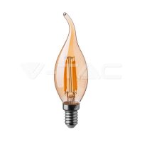 4W CANDLE FILAMENT BULB AMBER COVER-TIP 2200K E14