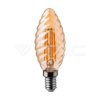 4W CANDLE FILAMENT BULB AMBER COVER WITH TWIST 2200K E14