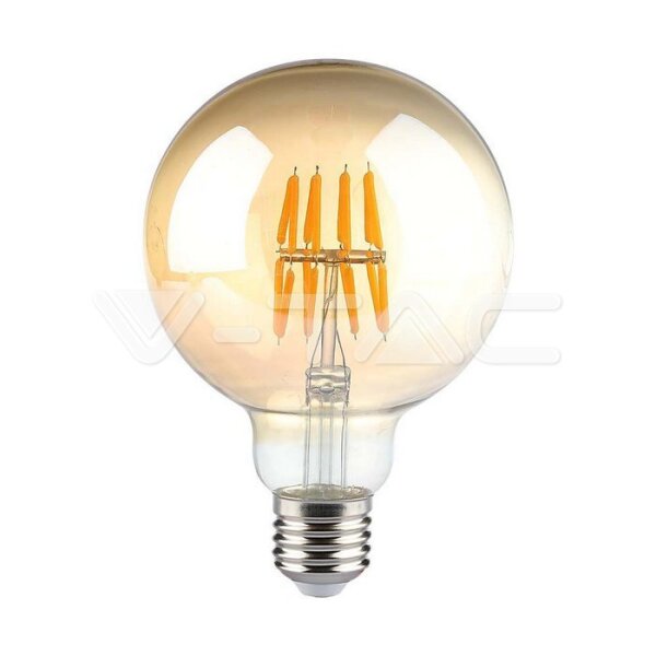 8W G95 LED FILAMENT BULB AMBER GLASS 2200K E27