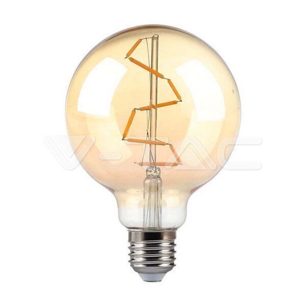 4W G95 LED FILAMENT BULB AMBER GLASS 2200K E27