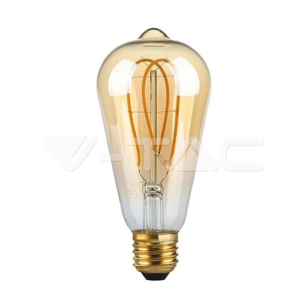 5W ST64 LONG FILAMENT BULB 1800K AMBER GLASS