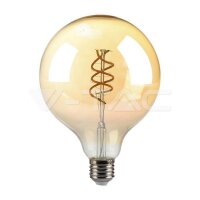 6W G125 LED DOUBLE SPIRAL FILAMENT BULB AMBER GLASS 1800K...