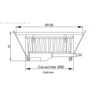 LED-Downlight, 7W, 230V AC, 120°, dm 125mm, cut-out 90mm