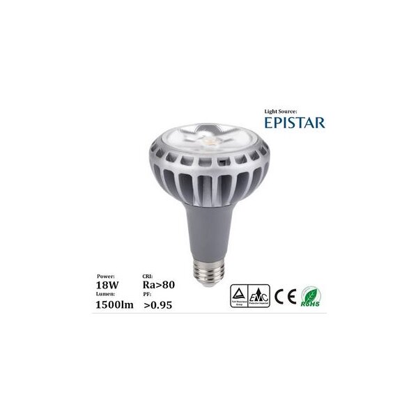 Par 30, 20W, CRI<80, 30°, AC 85-265V, E27