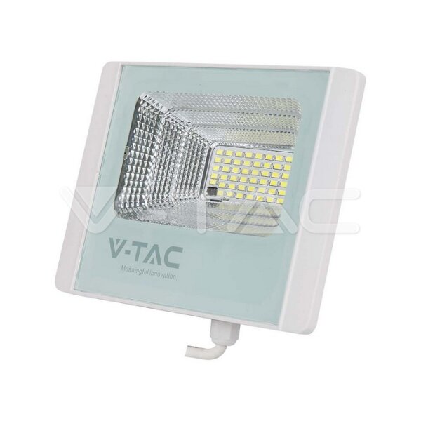 12W-SOLAR PANEL WITH LED FLOODLIGHT-WHITE BODY-6000K