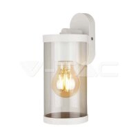 E27-WALL LAMP HOLDER CLEAR PC-MATT WHITE BODY IP44