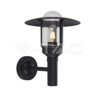 E27-WALL LAMP HOLDER CLEAR GLASS-MATT BLACK BODY IP44