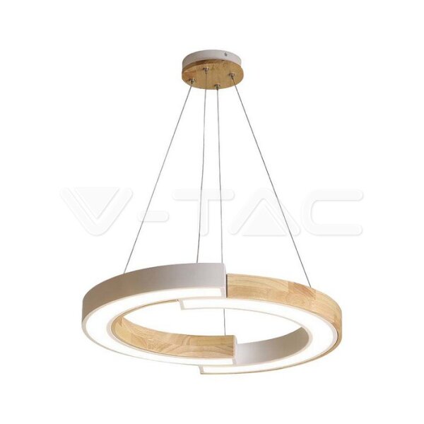 32W LED HANGING LAMP (43*100)  4000K WHITE BODY WITH WOOD