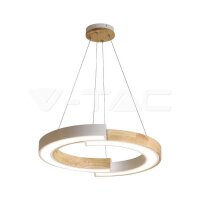 32W LED HANGING LAMP (43*100)  4000K WHITE BODY WITH WOOD
