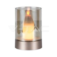 2W LED CANDLE TABLE LAMP 3000K CHAMPAGNE GOLD+ AMBER...