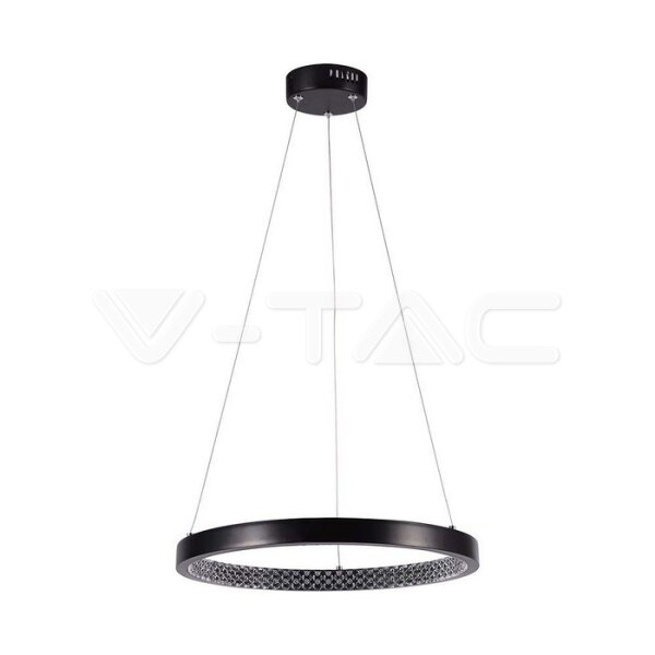 LED HANGING LAMP (40CM)  4000K CRYSTAL ACRYLIC INSIDE, BLACK BODY