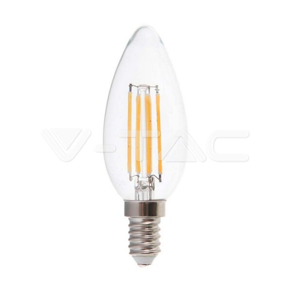 6W CANDLE FILAMENT BULB-CLEAR COVER 3000K E14