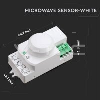 MICROWAVE SENSOR WITH MANUAL OVERRIDE FUNCTION-WHITE