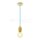 WOODEN PENDANT LIGHT BLUE WIRE