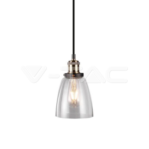 VINTAGE GLASS PENDANT LIGHT - TRANSPARENT ?400