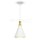 WOODEN TOP IRON PENDANT LIGHT WHITE