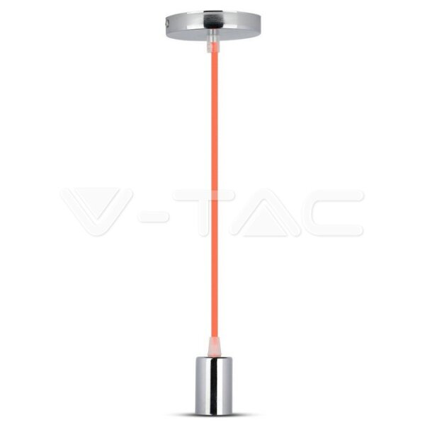 CHROME METAL CUP PENDANT LIGHT ORANGE