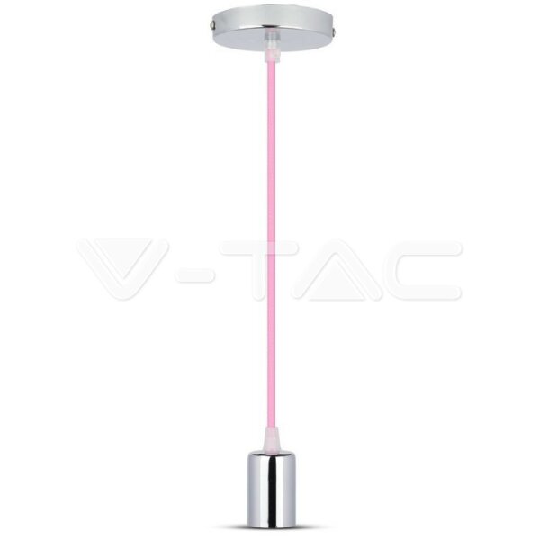 CHROME METAL CUP PENDANT LIGHT-PINK