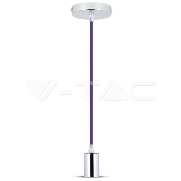 CHROME METAL CUP PENDANT LIGHT-PURPLE