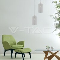 MATT WHITE PENDANT LIGHT WITH WHITE CANOPY