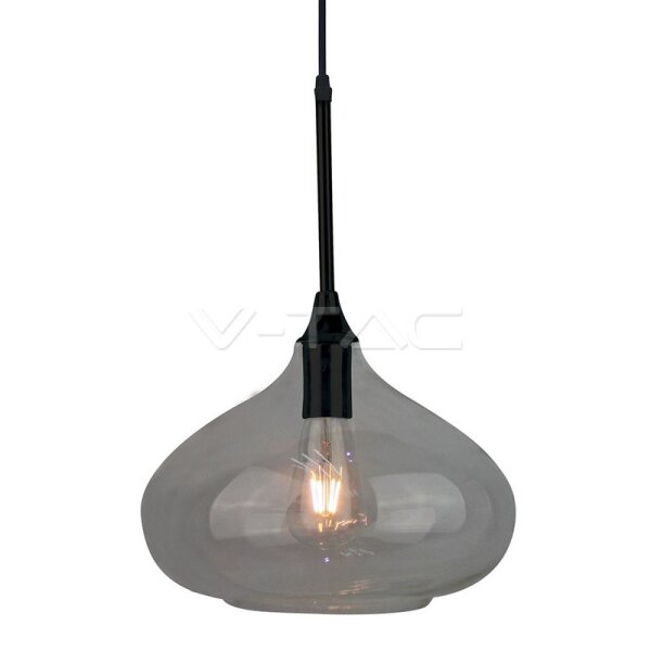 MODERN GLASS SLEEK BLACK GLASS PENDNAT LIGHT D:280