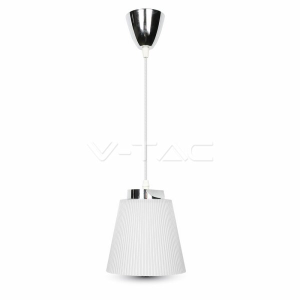 7W LED   PENDANT LIGHT - CHROME BODY+WHITE SHADE