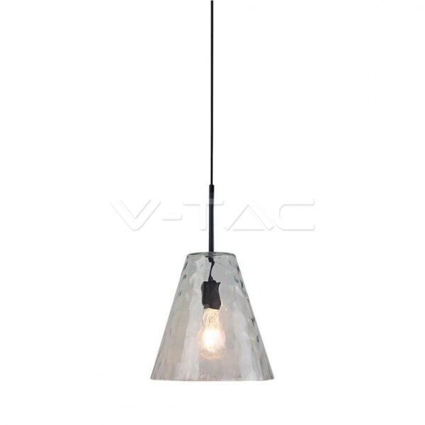 DESIGNER GLASS CONE SHAPE-BULB DOWN PENDNAT LIGHT D:300