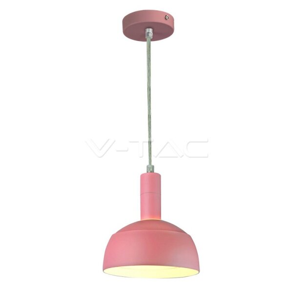 E14 PLASTIC PENDANT LAMPHOLDER WITH SLIDE ALUMINUM LAMPSHADE-PINK