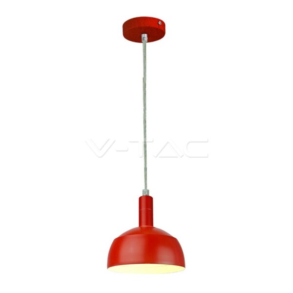 E14 PLASTIC PENDANT LAMPHOLDER WITH SLIDE ALUMINUM LAMPSHADE-RED