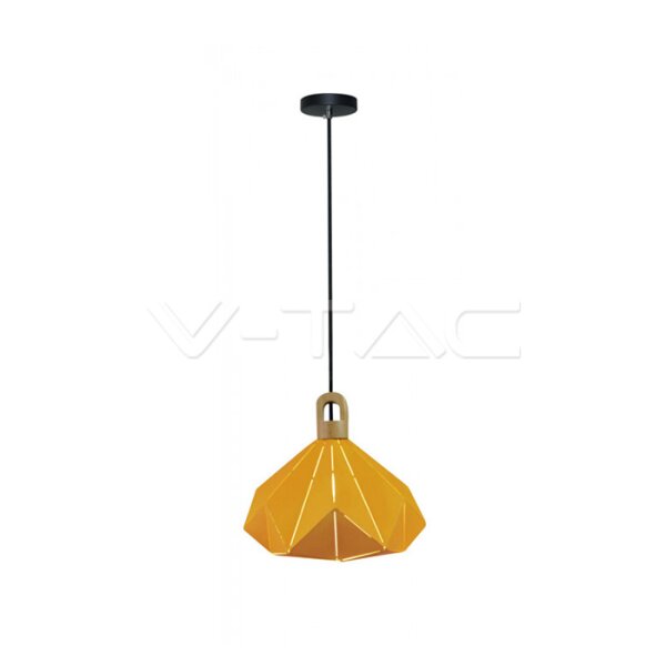 PASTEL WOODEN PRISM YELLOW PENDANT LIGHT-D:320*270MM