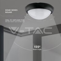 8W DOME LED LIGHT BLACK BODY ROUND 3000K IP66