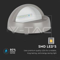 3W LED STEP LIGHT 3000K GREY BODY ROUND