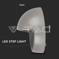 3W LED STEP LIGHT 3000K GREY BODY ROUND