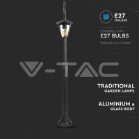 POLE LAMPE MATT BLACK CLEAR COVER  IP44