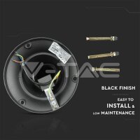 POLE LAMPE MATT BLACK CLEAR COVER  IP44