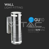 GU10 GLASS WALL FITTING STEEL BODY 2WAY IP44