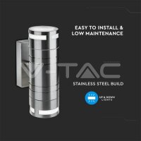 GU10 GLASS WALL FITTING STEEL BODY 2WAY IP44