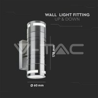 GU10 GLASS WALL FITTING STEEL BODY 2WAY IP44