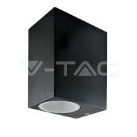 GU10 SLEEK WALL FITTING ALUMINUM SQUARE BLACK 2WAY IP44